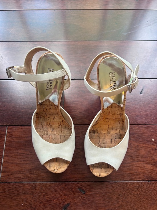 MICHAEL Michael Kors Shoes - MICHAEL Michael Kors Cream Cork Heeled Sandals